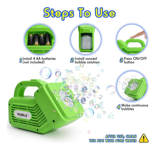 Máquina De Burbujas Automática Duradera Para Niños, 20000 Bu Color