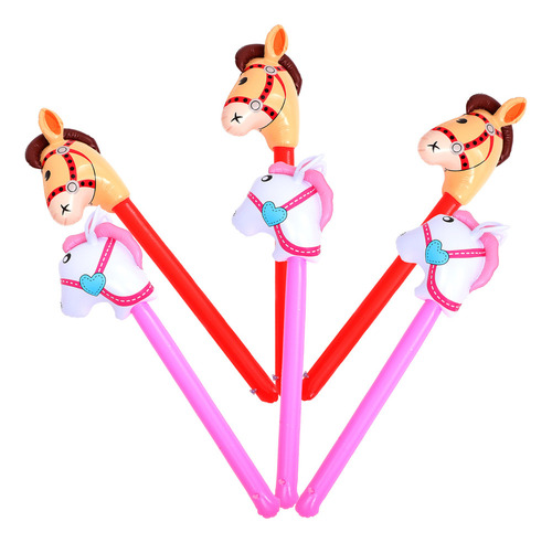 Palo Inflable Con Forma De Cabeza De Caballo, 6 Unidades
