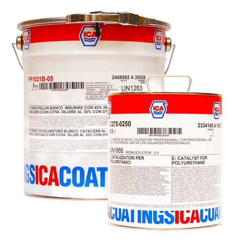 Fondo Blanco Poliuretano Ica Coating Italiano Kit 7.5 Litros