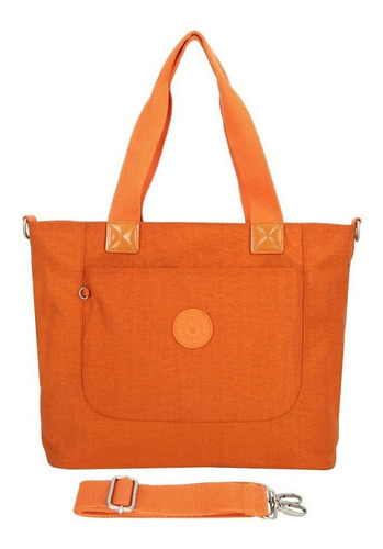 Bolsa Grande Feminina Transversal Ombro Ideal Faculdade 2552 Cor Laranja