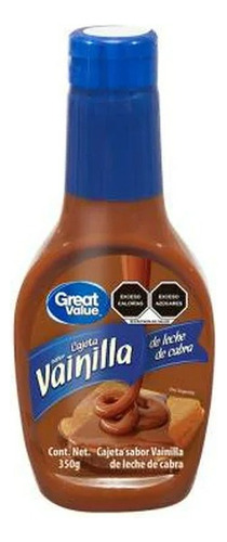 3 Pza Cajeta Great Value Sabor Vainilla De Leche De Cabra 35