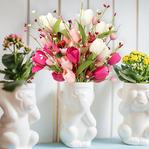 5x Ramas De Flores De Tulipán Artificiales Arreglo Floral