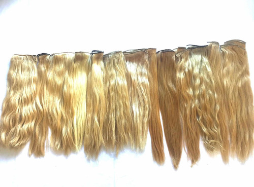 1/2 Metro Cortina De Cabello Natural Rubia 35 Cms De Largo