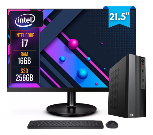Computador Completo 2eletro Slim Intel Core I7 16gb Ram Ssd 256gb Bivolt Monitor 21,5" Full Hd Cd2e0125sl