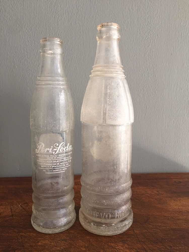 Antiguas Botellas De Refresco Peri - Soda Chica Y Grande !! (Usado)
