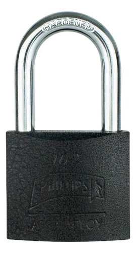Candado De Hierro Phillips Modelo 102 Gancho Largo Negro Negro