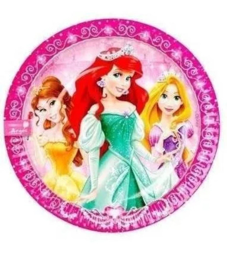 Princesas Disney Platos Para Cotillon Cumpleaños 