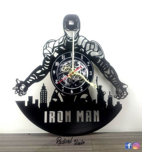 Reloj De Vinilo Iron Man Avengers Regalos Decoracion 