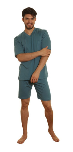 Imagen 1 de 8 de Pijama Hombre Jersey Liso 100% Algodón Verano 