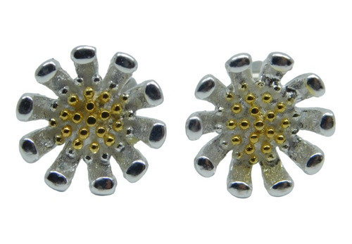 Aros Girasol Sunflower Plata 925 Importado