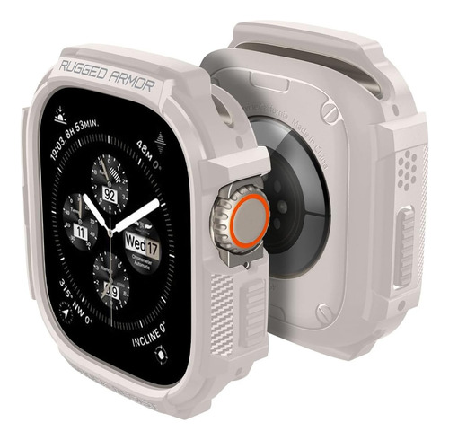 Case Spigen Rugged Armor Para Apple Watch Ultra De 49mm Bege