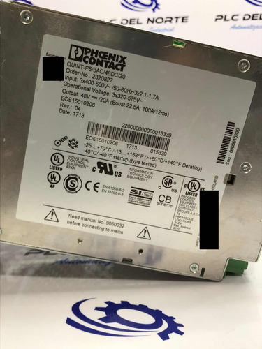 Phoenix Contact Quint-ps/3ac/48dc/20 Fuente 2320827 48v (Usado)