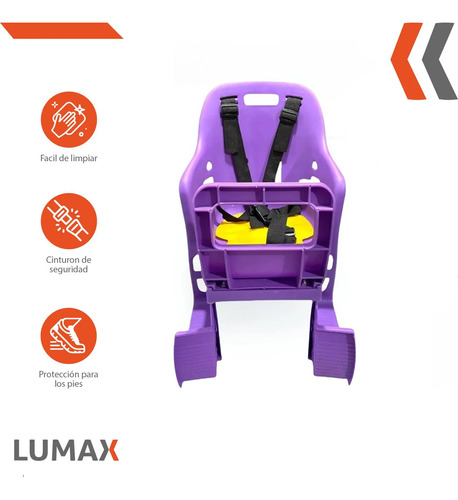 Silla Asiento Ajustable Portatil Paraniños Bicicleta Violeta Violeta