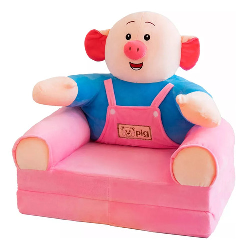 Sofá Infantil, Cama Plegable, Tumbona, Funda De Sofá Color Pink Pig Cartoon Animal Sofa