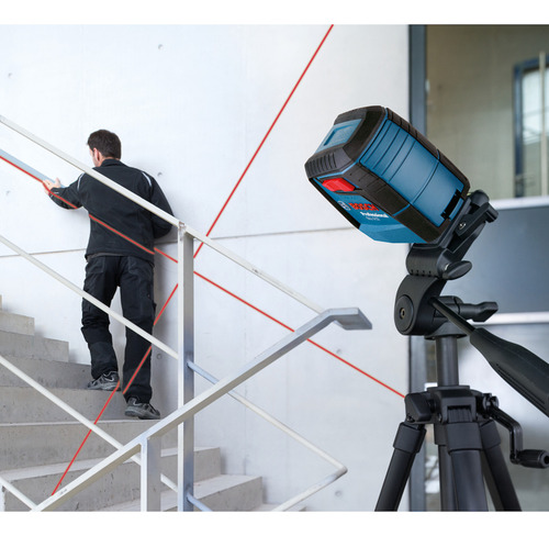 Nivel Láser Bosch GLL 2-12 Rojo de 2 Líneas Cruzadas 12m Alcance con Estuche para Alineación y Nivelación Precisa en Instalaciones, Construcción, Remodelación y Montaje de Muebles