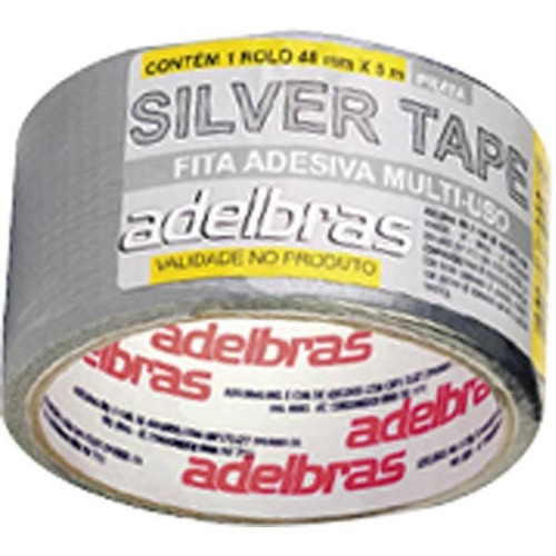  Fita Adesiva Silver Tape Adelbras 48x10 Cinza - 23046