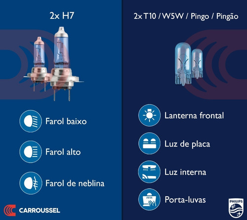 Imagem 4 de 6 de Kit Lâmpada Philips Crystal Vision Ultra H7 55w 12v 4300k