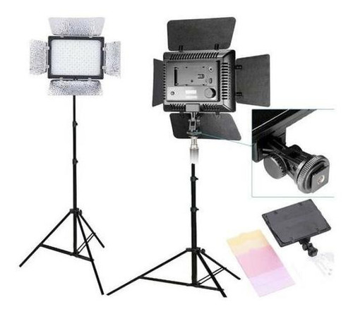 Kit Estudio Comple Tripe Iluminador Led 300 Bateria Filmagem