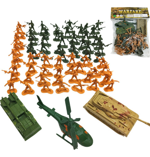 Kit Boneco Soldado Plastico Exercito Militar Miniatura Bag