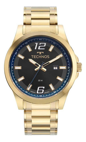 Relógio Technos Masculino Racer Basico Dourado - 2115two/1p Bisel Preto