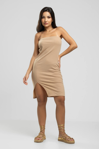 Vestido Canelado Tomara Que Caia Feminino Moda Casual