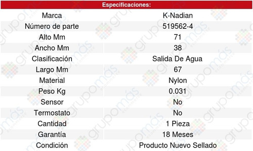 Toma Agua Eos L4 2.0l 06/10 K-nadian 8617962