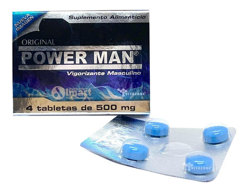 Imagen 2 de 6 de Power Man 4 Tabletas De 500 Mg Original