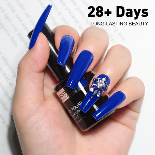 Beautilux Esmalte De Uñas De Gel Azul Real, 1 Esmalte De Gel