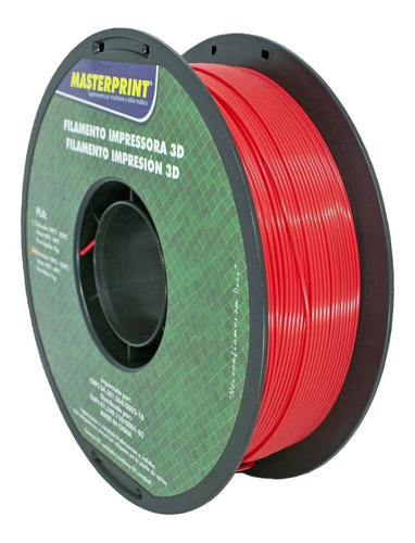 Filamento Pla Vermelho - Rolo 1kg (1.75mm) Masterprint