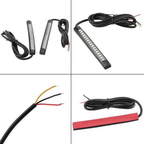 1 Par Motocicleta Carro Flexível 17 Smd Levou Cauda Luz Tira