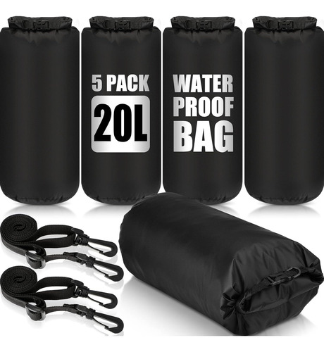 Bolsa Seca Grande Impermeable De 20 Litros, Color Negro, Ult