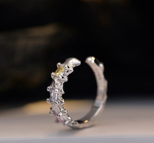 Piercing De Plata 925 Zirconias Multicolor Argolla Earcuff
