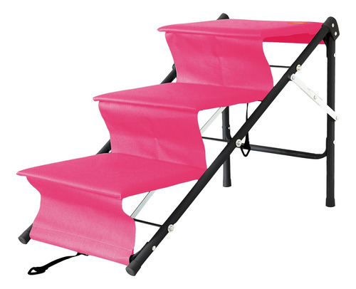 Tubline Escada Rampa Para Cães Cachorro Dobravel Pet Rampa Cor Rosa