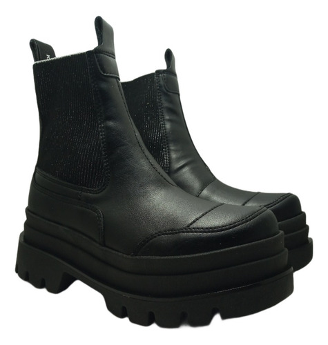 Imagen 2 de 3 de Bota Dama Anca&co Alexia Elástico Plataforma Cuero