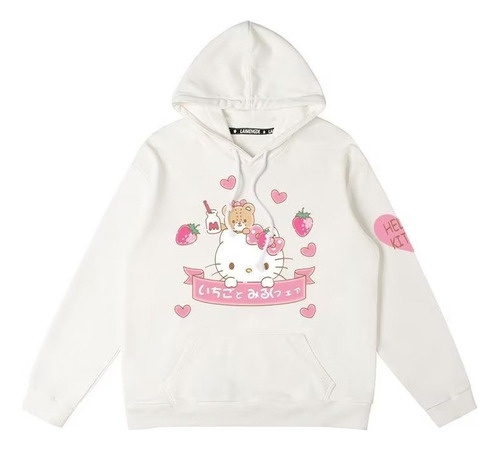 Sudadera Con Estampado Digital De Hello Kitty Cat Strawberry