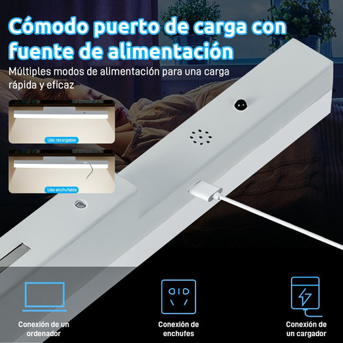 Lámpara De Pared Luz Rgb 40cm Control Bateria Recargable Led