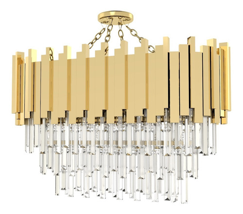 Candil De Cristal Cortado Reina 6 Luces 60 Cm Alto