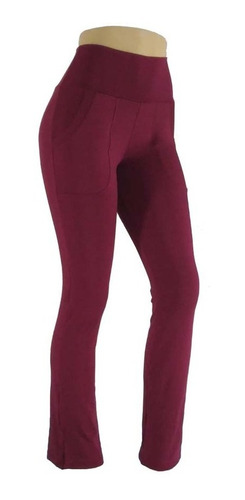 Calça Bailarina Casual Cintura Alta Moda Feminina Com Bolso