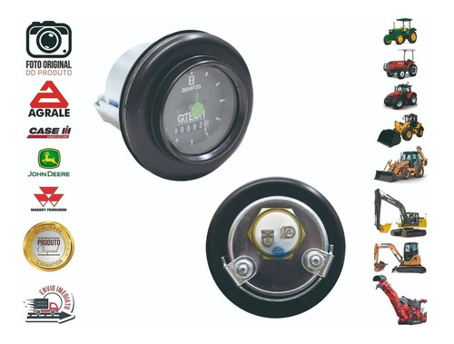 Horimetro Com Ponteiro Iluminacao A Led E Amortecedor 12/24v