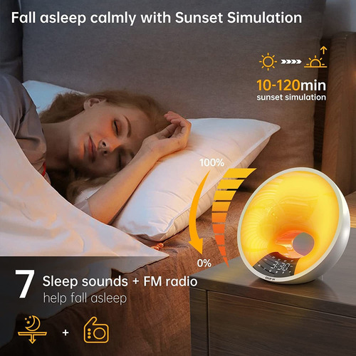 Reloj Despertador Edup In, Simulación De Amanecer, Bluetooth