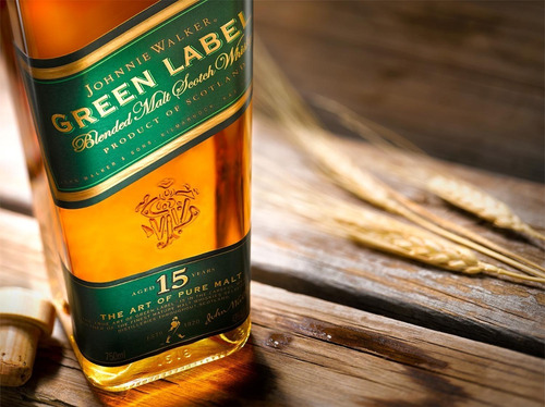 Imagen 3 de 7 de Whisky Johnnie Walker Green Label 1000ml En Estuche Ed Vieja