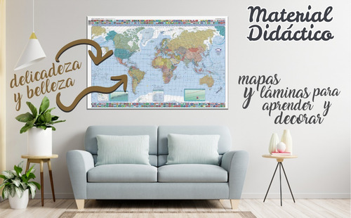 Mapa Prov. De San Luis Mural (político/físico) Doble Faz