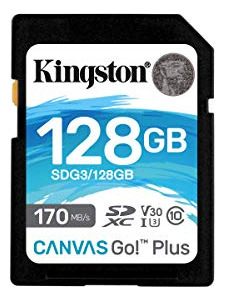 Kingston Sdxc Canvas Go Plus De 128 Gb De Lectura, 170 Mb, U