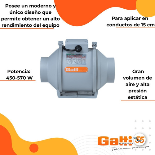Imagen 5 de 10 de Extractor Tubular Para Conductos De 6 Pulgadas 15 Cm 2 Vel.