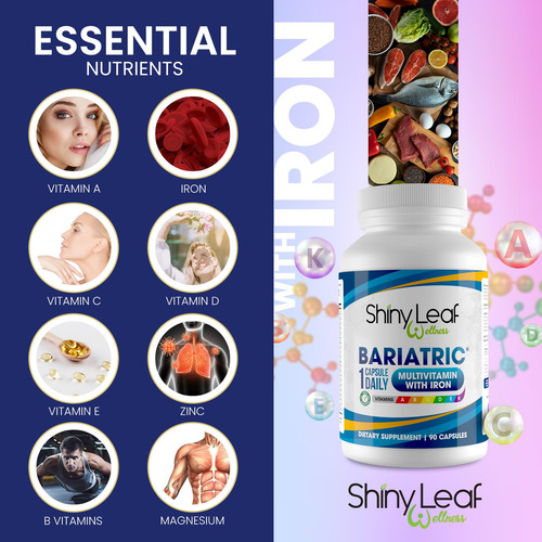 Shiny Leaf Multivitamínico Bariátrico Con Hierro 90 Cápsulas