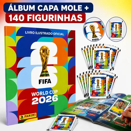Álbum Copa Do Mundo 2026 Fifa Capa Mole + 140 Figurinhas