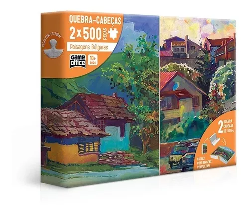 Quebra Cabeça Kit 2x500pçs Paisagens Búlgaras Game Office