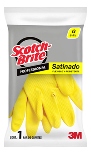 3m Scotchbrite Guante Satinado Amarillo Grande C/24 Pz