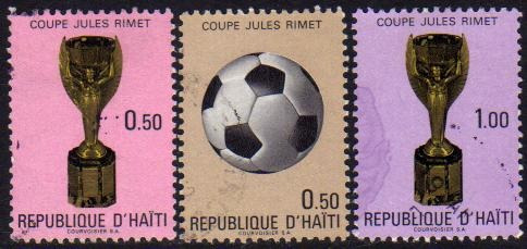 Haití Serie X 3 Sellos Usados Fútbol Copa Jules Rimet 1971