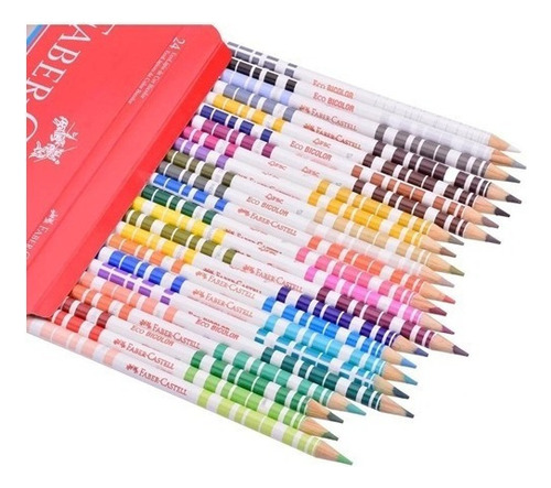 Faber Castell 2 em 1, cores bicolores, 24 peças = 48 cores
